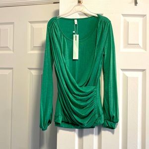 NWT Long Sleeve Round Collar Marled T Shirt